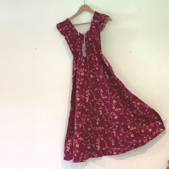 NEW Hill House The Ellie Nap Dress in Burgundy Botanical XS - Picture 15 of 16